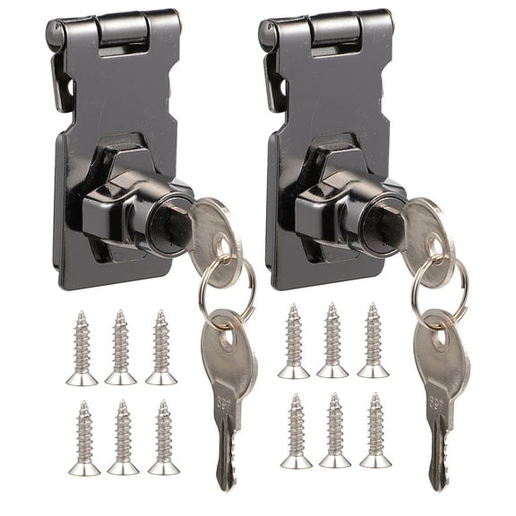 MLINS 2Pcs Keyed Hasp Locks for Closet Doors with 90 Degree Rotation