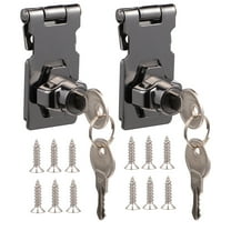 SKISUNO Lock for Cabinet Doors Square Zinc Alloy 2Pcs 2.6X1.4in