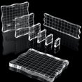 thumbnail image 1 of 7 Piece Stamp Block Acrylic Clear Stamp Block Tool with Grid and Handle for Scrapbook Crafts, 1 of 4