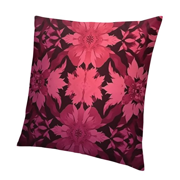 Magenta Throw Pillow Cushion Cover, Victorian Classical Ornamental Mosaic Patterns in Nostalgic Design, Decorative Square Accent Pillow Case, Magenta