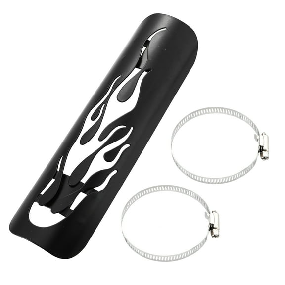 1 Set Universal Motorbike 2.52'' Flame Black Exhaust Muffler Pipe Heat Shield Cover Guard Protector for Harley