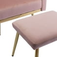 thumbnail image 7 of Accent Recliner Chair with Ottoman, Velvet Upholstered Armchair with Adjustable Armrests and Backrest, Modern Button Tufted Lounge Chair with Metal Legs for Living Room, Pink, 7 of 7