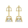 thumbnail image 4 of Clara Pucci 3Ct Synthetic Moissanite Round Cut VVS1 Screw Back Stud 14k Solid hypoallergenic Gold Designer Earrings For April, 4 of 7