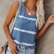thumbnail image 2 of Blusa de camiseta sin mangas con cuello redondo y estampado suelto informal para mujer a la moda a rayas Pompotops  lopia988804, 2 of 3
