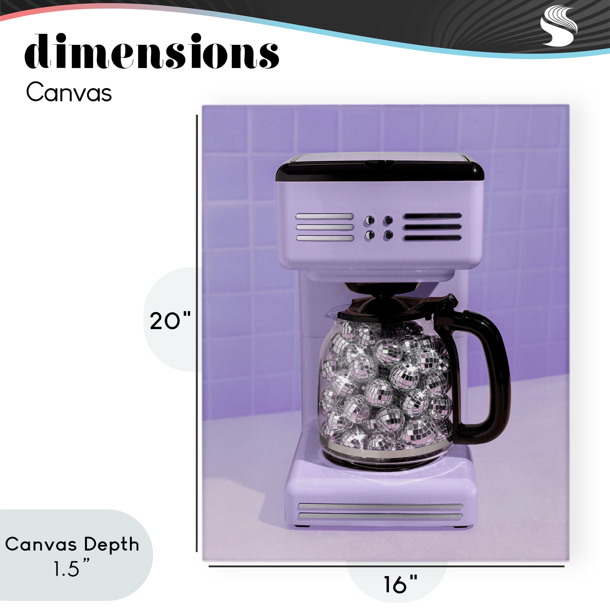 Stupell Industries Disco Coffee Maker over Purple Canvas Wall Art, design by LISH Creative