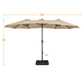 thumbnail image 5 of Alden Design 15 ft Patio Parasol Twin-size Large Umbrella 3-Layer, Tan, 5 of 12