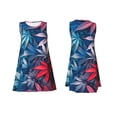 thumbnail image 7 of Daiia Red And Blue Leaves Print Women's Dresses 2025 Trendy Short sleeve Dresses Casual Baggy Flowy Maxi Sun Dresses, 7 of 7