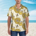 thumbnail image 6 of Picia Cartoon Honey Pot Bee Sunflower Gentle Cotton Regular Fit Short Sleeve Casual Hawaiian Shirt for Men-Large, 6 of 9