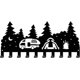 thumbnail image 1 of Ganchos de pared con diseño de árbol forestal, decorativos, con temática de camping, de hierro, para colgar en la pared, con 10 ganchos., 1 of 6