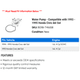 thumbnail image 2 of Water Pump - Compatible with 1993 - 1995 Honda Civic del Sol 1994, 2 of 2