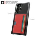 thumbnail image 2 of SaniMore for Samsung Galaxy S22 Ultra 6.8" 2022 Case, PU Leather Skin Anti-drop PC Backplane Card Slot [Up to 2 Cards] Magnetic Car Mount Hybird Armor Protective Thin Lightweight Case, Red, 2 of 7
