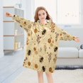 thumbnail image 5 of Wearable Blanket with Sleeves and Pocket Oversized Hooded Sweatshirt 3-14 YR Bees and Flowers Pattern L, 5 of 7