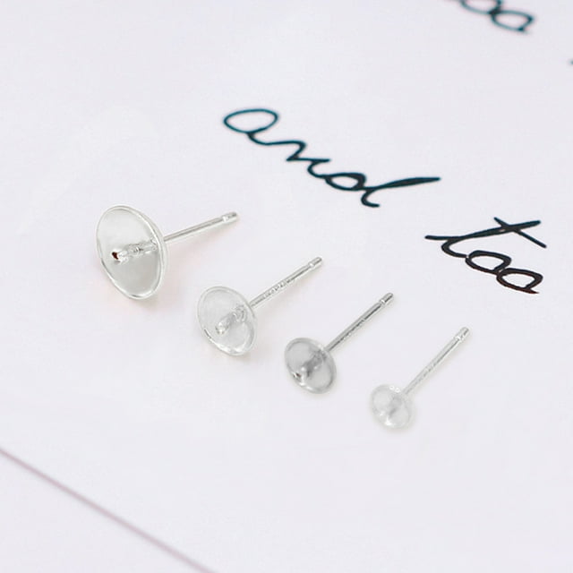 Langgg Women Simple Design Silver Earring Pin Replacement Dangle Earrings Stud Pole Needle Findings Handicraft Accessories 3mm 3mm
