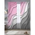 thumbnail image 2 of Pink Grey Ombre Sheer Curtains 96 Inch Length 2 Panels Set for Living Room/Bedroom, Modern Geometric Abstract Aesthetics Cream Curtain Sheers Drapes Rod Pocket Curtains Window Treatment 52''x96''x2, 2 of 7