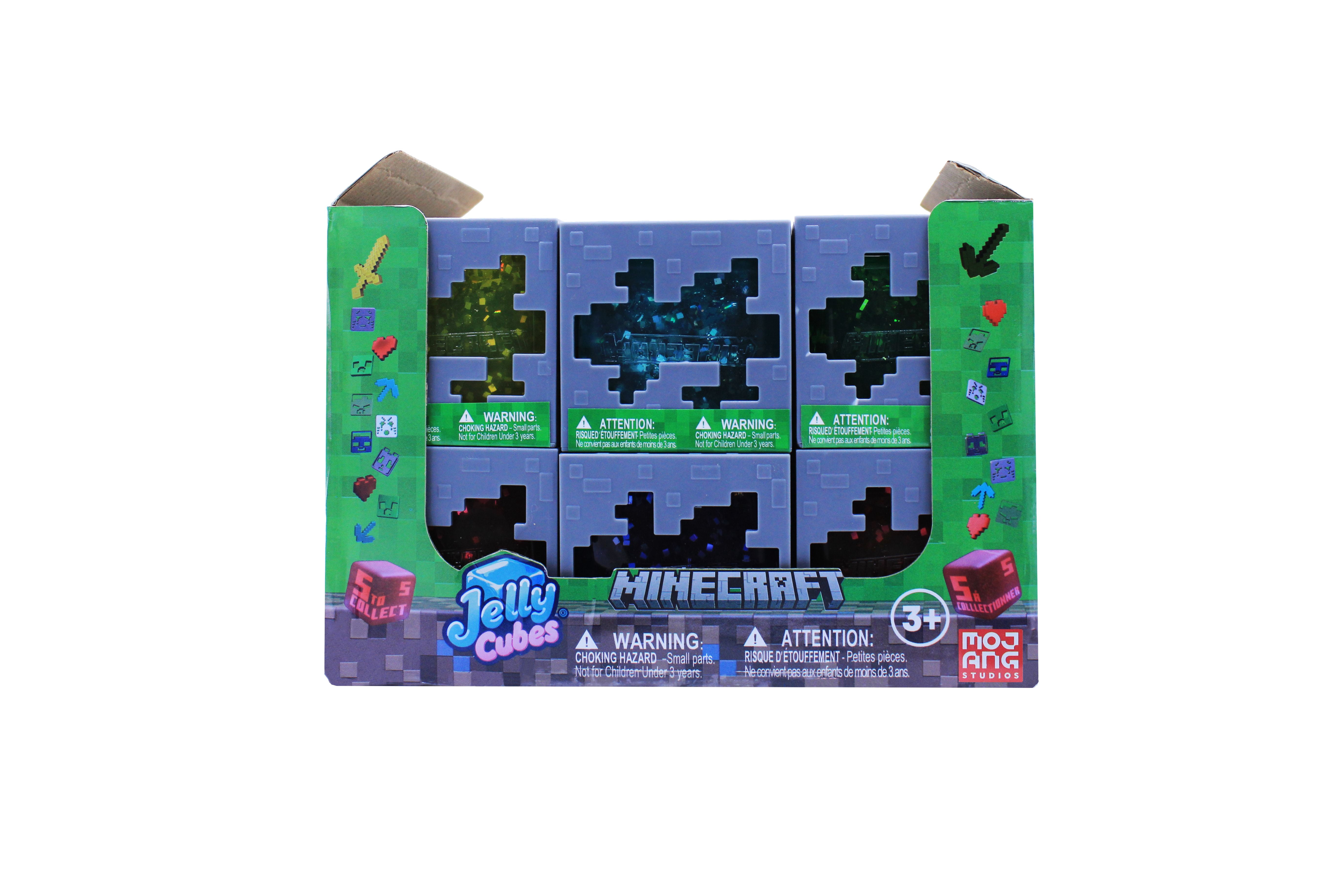 Minecraft Jelly Cube, Novelty Fidget Toy, Collectable(1 Piece, Color May Vary), Children Ages 3+