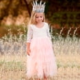 thumbnail image 1 of Toddler Baby Flower Girls Beaded Lace Backless A-Line Princess Tutu Tulle Party Dress, 1 of 5