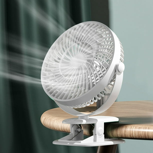 Ventilador de Clip, Alimentación Por Usb, 3 Velocidades Ajustables, Potente Flujo de Aire, Funcionamiento Silencioso, Compacto para Escritorio y Clip, Rotación de 360 Grados, Ideal para Cochecito de
