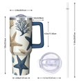 thumbnail image 2 of OBREWU Coastal Coral Starfish Tumbler with Handle and Lid,Coastal Coral Starfish 40oz Double Wall Vacuum Insulated Tumbler,Cups Gift for Women and Men, 2 of 7