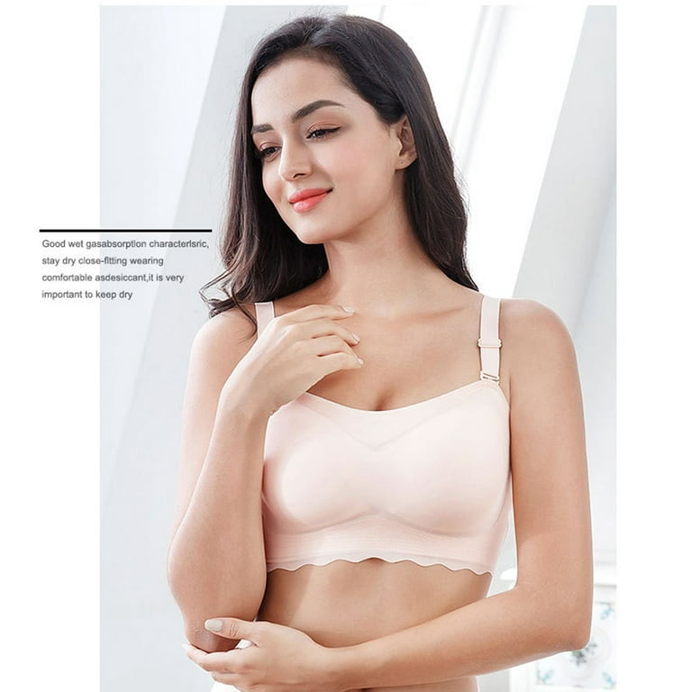 Qcmgmg Strapless Bra Shapewear Tube Top Wirefree Bras for Women Bandeaus T  Shirt Bra Padded Sleep Bras for Women Complexion 4XL 