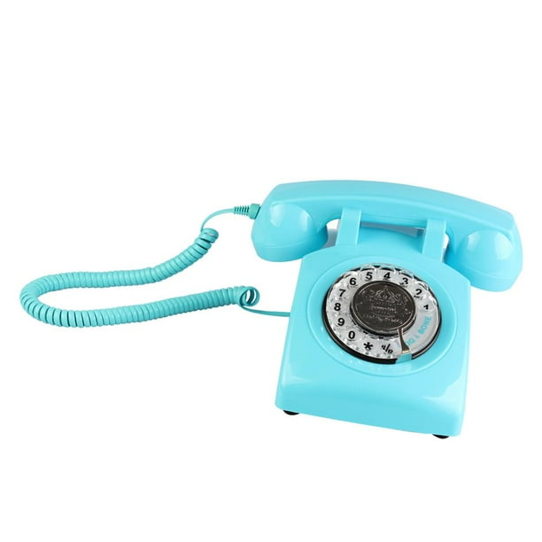 Rotary Dial Bell Telephone Teléfono Fijo de Negocio Giratorio de Moda con Tecnología de Pulsador Fanmusic Rotary Dial Bell Telephone