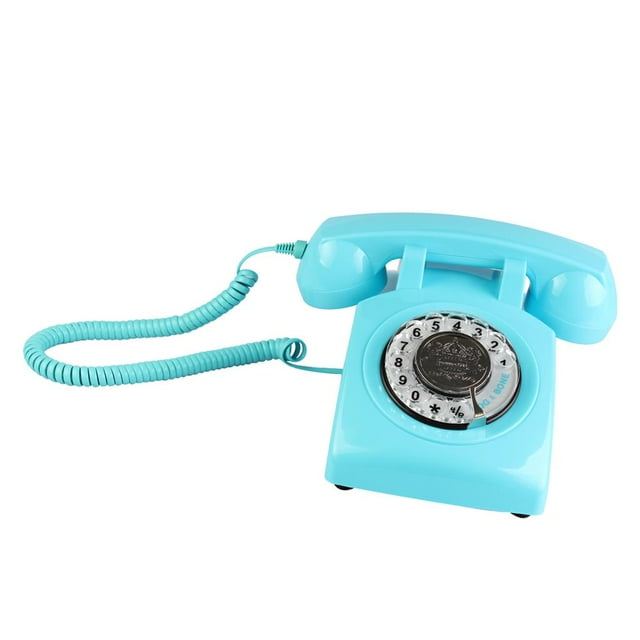 Teléfono de Escritorio Hugo Dial Giratorio Retro Azul