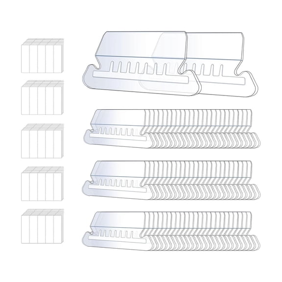yotijay 50 Pieces Hanging Folder Tabs and Inserts Sturdy Clear for Cabinet Room Home