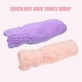 thumbnail image 6 of 2Pcs Coral Fleece Hair Drying Towel Dry Cap Quick Drying for After Bath Drying Hair Pink and Purple, 6 of 7