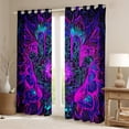 thumbnail image 2 of Manfei Boho Style Flower Curtains Pack of 2 (42x84 Each),Retro Bohemian Floral Curtains Blackout,Purple Blue Bedroom Curtains For Girl Boy,Luxury Bedroom Decor, 2 of 6