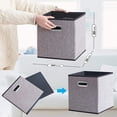 thumbnail image 3 of Enova Home Fabric Storage Bins Foldable Cube Organizer With Handles (Set of 4), 3 of 4