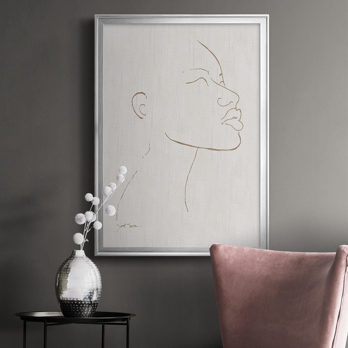 Portrait Sketch I Premium Framed Print - Ready to Hang
