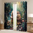 thumbnail image 2 of Feelyou Otter Blackout Curtains Set of 2 (52x84 Each), Groovy Flower Window Curtains, 2 of 6