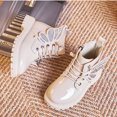 thumbnail image 4 of KPOPLK Toddler Girl Ankle Boots Low Heel Side Zipper Booties Fall Winter Little Girls Boots(13,Beige), 4 of 4