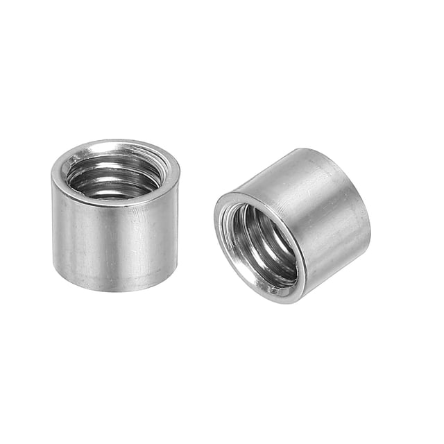 Uxcell 10Pack Round Connector Nuts, M8x12x12mm Coupling Nut Sleeve Rod Bar Stud Nut