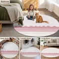 thumbnail image 5 of Pink Purple Striped Round Area Rug 5Ft Washable Circle Rugs for Living Room Bedroom, Abstract Modern Geometric Stripes Non-Slip Carpet Floor Mats Indoor Outdoor Carpet Runner Aesthetic Home Decor, 5 of 8