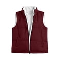 thumbnail image 5 of DISKEBUISS Women's Sherpa Lined Puffer Vest Stand Collar Full Zip Quilted Gilet with Pockets for Fall Winter, 5 of 8