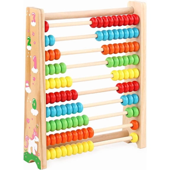Wooden Abacus Colorful Beads Education Learning and Early Childhood Development Toy for Counting and Learning Numbers