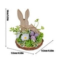 thumbnail image 2 of PLYZLE Rustic Farmhouse Easter Bunny Figurine Wooden Rabbit Centerpiece with Flowers Miniature Bunny Decor for Table Garden Easter Decorations for Home and Spring Celebration, 2 of 5