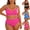 A69 Hot Pink, variant on Plus Size High Waisted Bikini Sets for Women Two Piece Swimsuit Tummy Control Bathing Suit V Wired 2026 Swimwear Sky Blue XXL