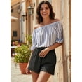 thumbnail image 3 of JYLFC Womens Shorts Summer Casual Loose Elastic Waist Drawstring Lace Boho Beach Cover Up Shorts, Black XL, 3 of 6