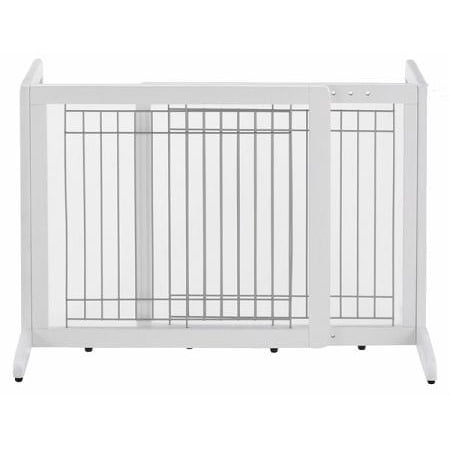 Richell Freestanding Dog Gate, Origami White, Small, 40.20"L x 17.70"W x 20.10"H
