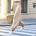 thumbnail image 5 of Khunlpohl Womens Sweatpants Elastic High Waist Loose Joggers Trousers Solid Color Lightweight Casual Pants with Pockets, 5 of 5