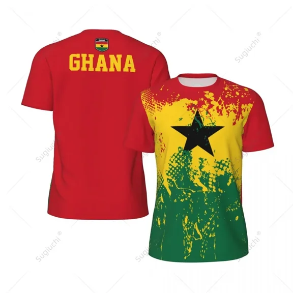 Exclusive design Ghana Flag Grain 3D Printed Men For Running Bike Soccer Tennis Fitness Sports tshirt Mesh Fans Short T-shirt