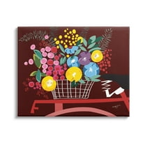 Stupell Industries Modern Flower Basket Botanical & Floral Painting Gallery Wrapped Canvas Art Print Wall Art, 48 x 36