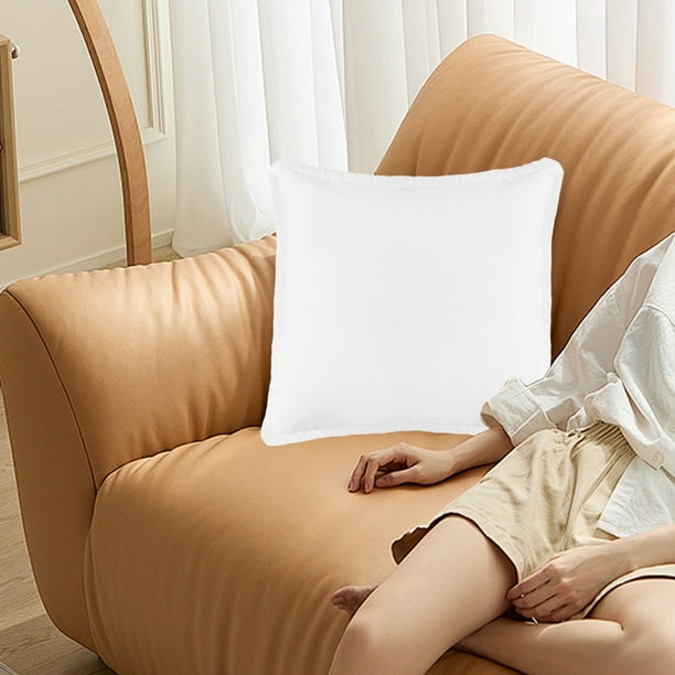 Cojín moderno para sofá, grueso, lavado y con borlas de lino, para sala de estar, dormitorio, sofá, mesita de noche, cojines de lino de algodón.