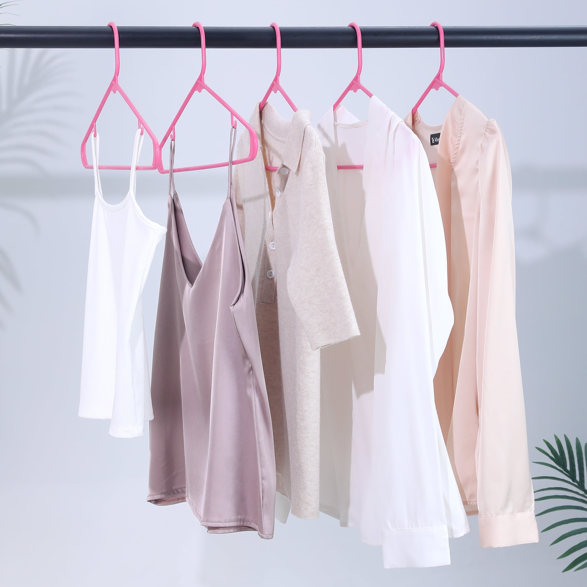 Unique Bargains Plastic Space Saving Clothes Hangers 20 Pcs Pink