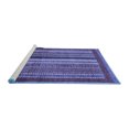 thumbnail image 2 of Ahgly Company Machine Washable Indoor Round Abstract Blue Modern Area Rugs, 4' Round, 2 of 4