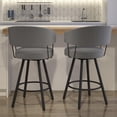 thumbnail image 3 of Amisco Tabouret Pivotant en Polyester Corey 31.5" Gris Clair/noir, 3 of 6