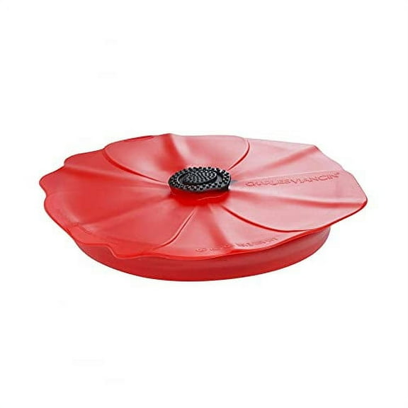 Charles Viancin Silicone Lid, Poppy Pop, 8", Red