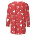 thumbnail image 4 of Gamivast Women Valentines Day Tops Plus Size Loose Casual Love Heart Print 3/4 Sleeve Trendy Blouse Holiday Crew Neck Tunic Shirts Valentines Blouse, 4 of 5