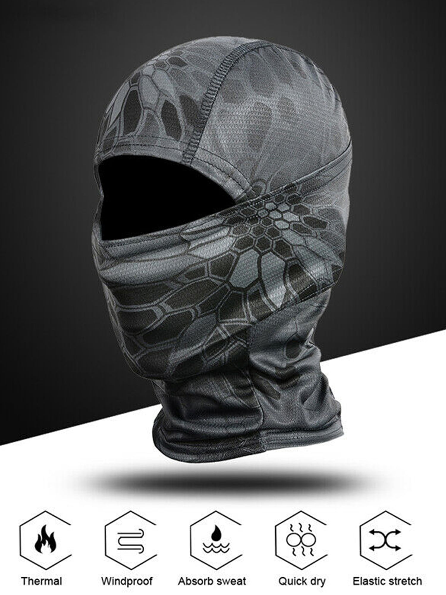 Tactical Outdoor Camo Quick-Drying Face Mask Balaclava Hood Hat Airsoft Typhon 